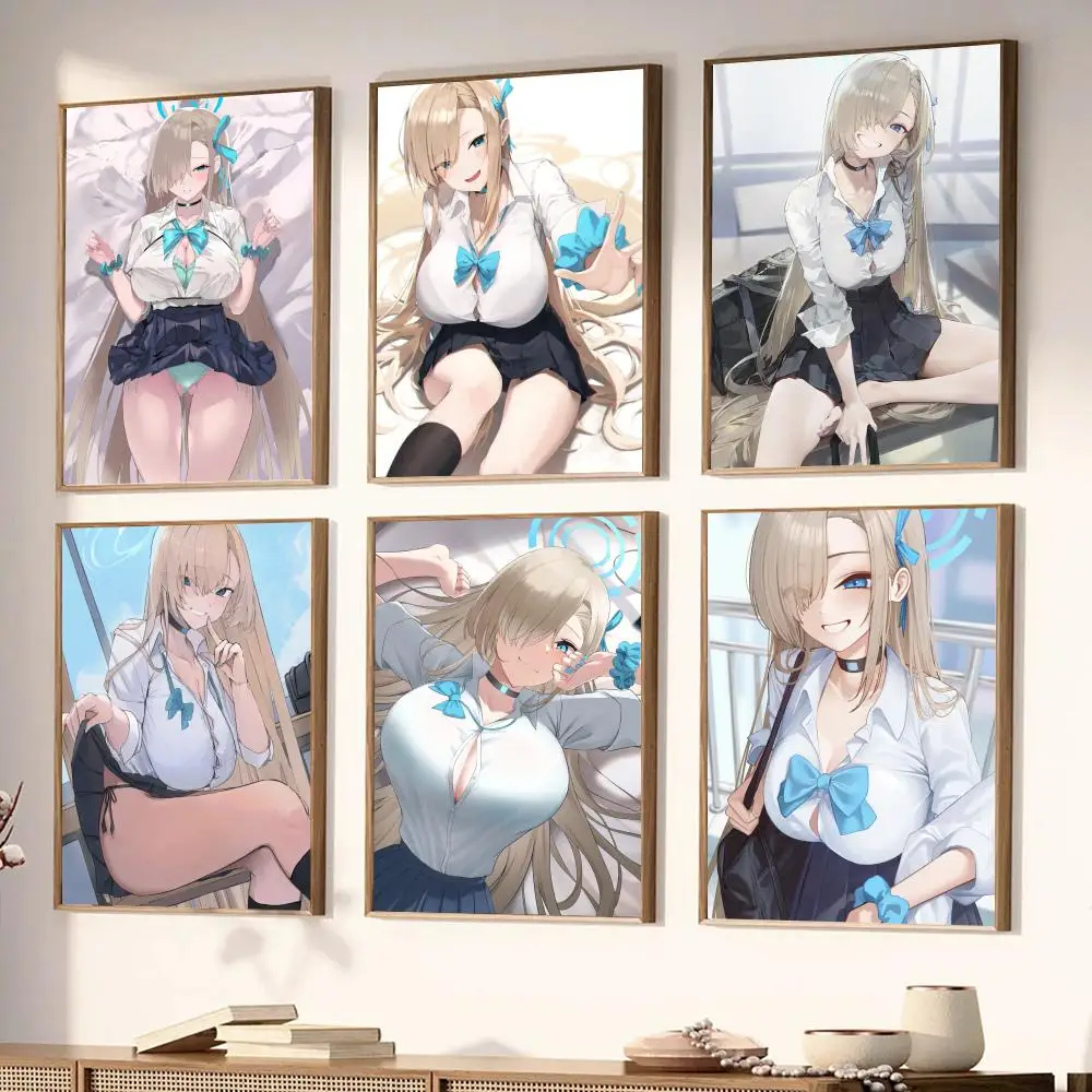 Anime Game Blue Archive Ichinose Asuna Sexy Girl Poster Stickers Living Room Bedroom Entrance Cafe Wall Art Decoration Painting