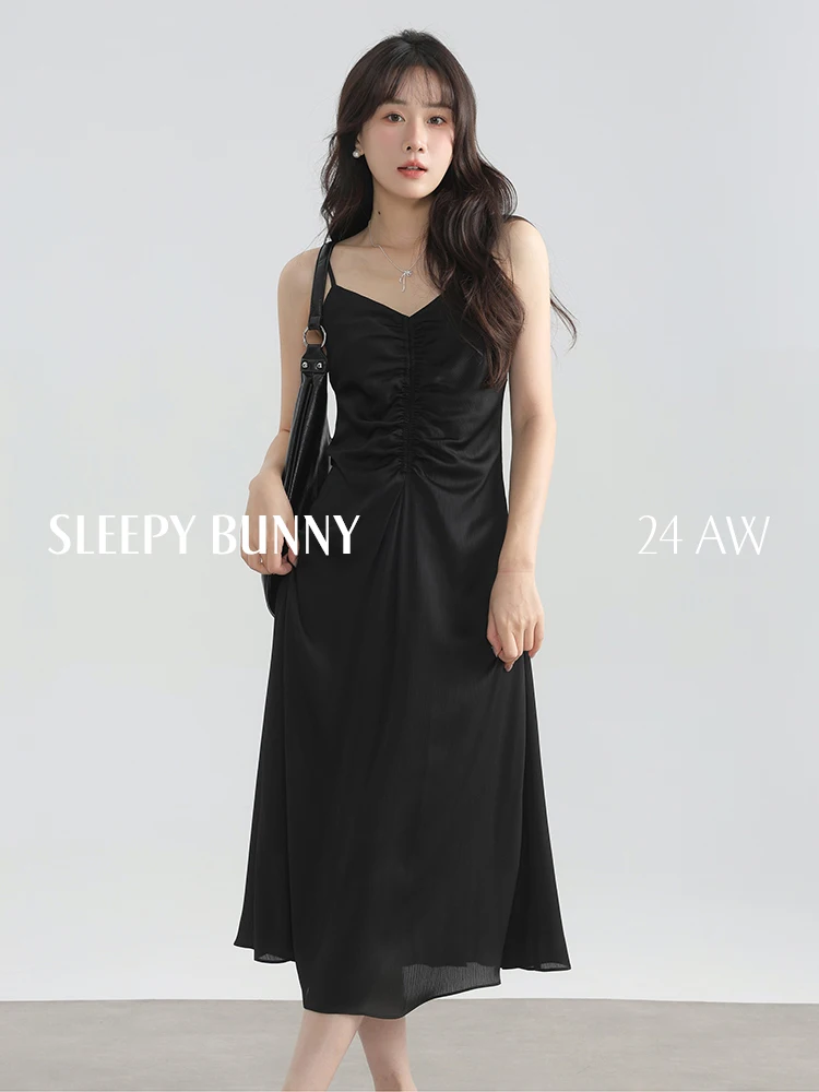 

Chic Sleeveless Sweetheart Neck Dress Women Waist Midi Sundress Elegant French Style Off Shoulder Slim Long Slip Dress Vacation