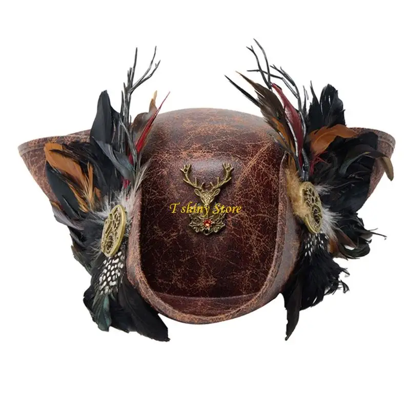 n58f-buccaneer-adult-pirate-cosplay-party-stylish-cap-for-pretend-play-party