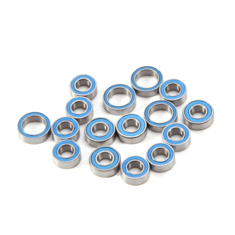 T79C 16PCS Rubber Sealed Ball Bearing Kit for Tamiya TT02 TT-02 TT02D TT-02D 1/10 RC Car Upgrades Parts Accessories