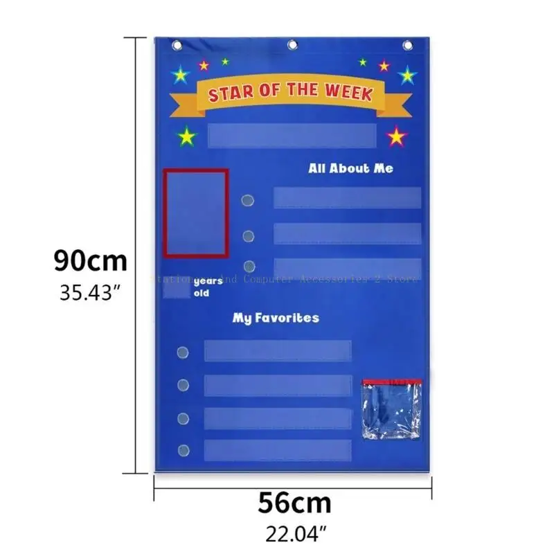 Wall Hanging Star Student Poster Set Pocket Chart for Classroom Kindergarten