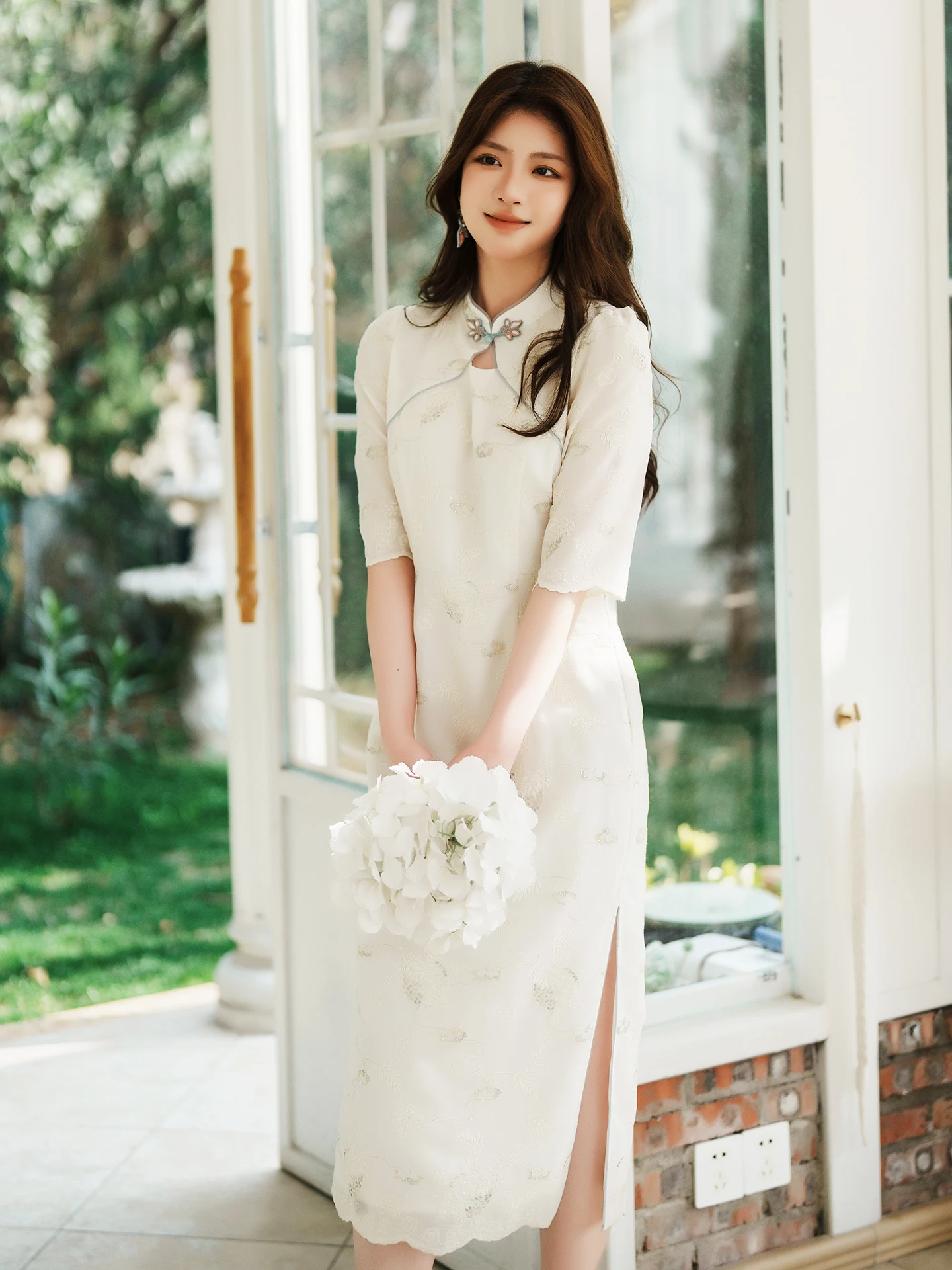 

Женское повседневное платье с вышивкой, осеннее, в китайском стиле, средней длины, дышащее, с коротким рукавом