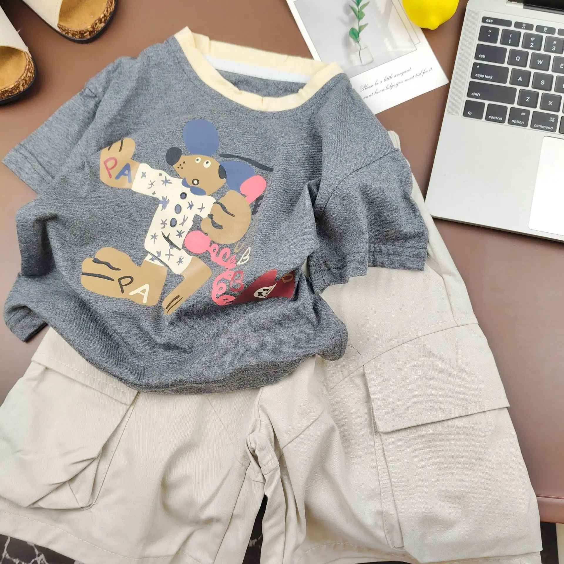 

New Summer Hot Sale Toddler Kids Outfits Boys Cartoon Tops +Cargo Pants 2 Piece Suits Children Clothes Sets 2-10 Years