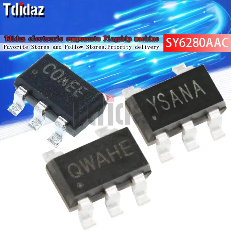 10PCS SY6280AAC SY6280AAAC SY6288AAC  SY6288CAACSY6288D20AAC SY6288C20AAC SY6345AAC SY6282ACC SOT23-5