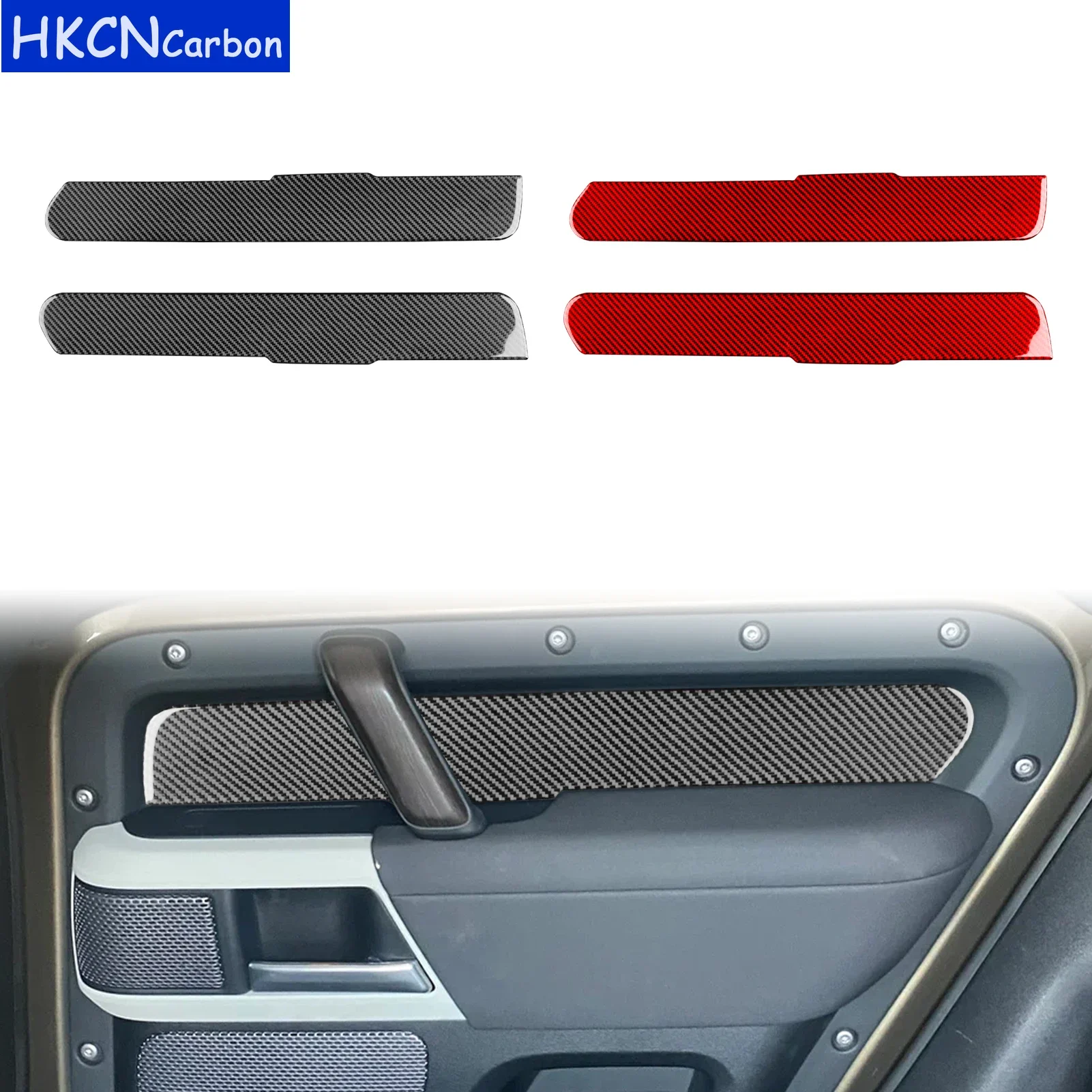 

For Land Rover Defender 2020—2023 Cars Accessories Carbon Fiber Rear Armrest Panel Cover Trim Sticker Decorative Modification