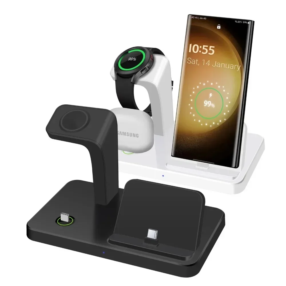 3-in-1 Kabelloses Ladegerät für Samsung S25 S24 S23 für Galaxy Watch 8 7 6 5 Pro 4 3 Buds 3 Duale Typ-C-Anschlüsse Schnelle Ladestation – Detail 12