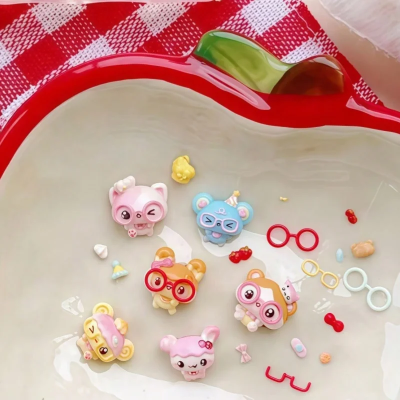 Silicone Nail Art Mold Cute Cartoon Pet Bear Frame Dessert Accessory 3D Nail Art Design Tool Essential for Nail Artists