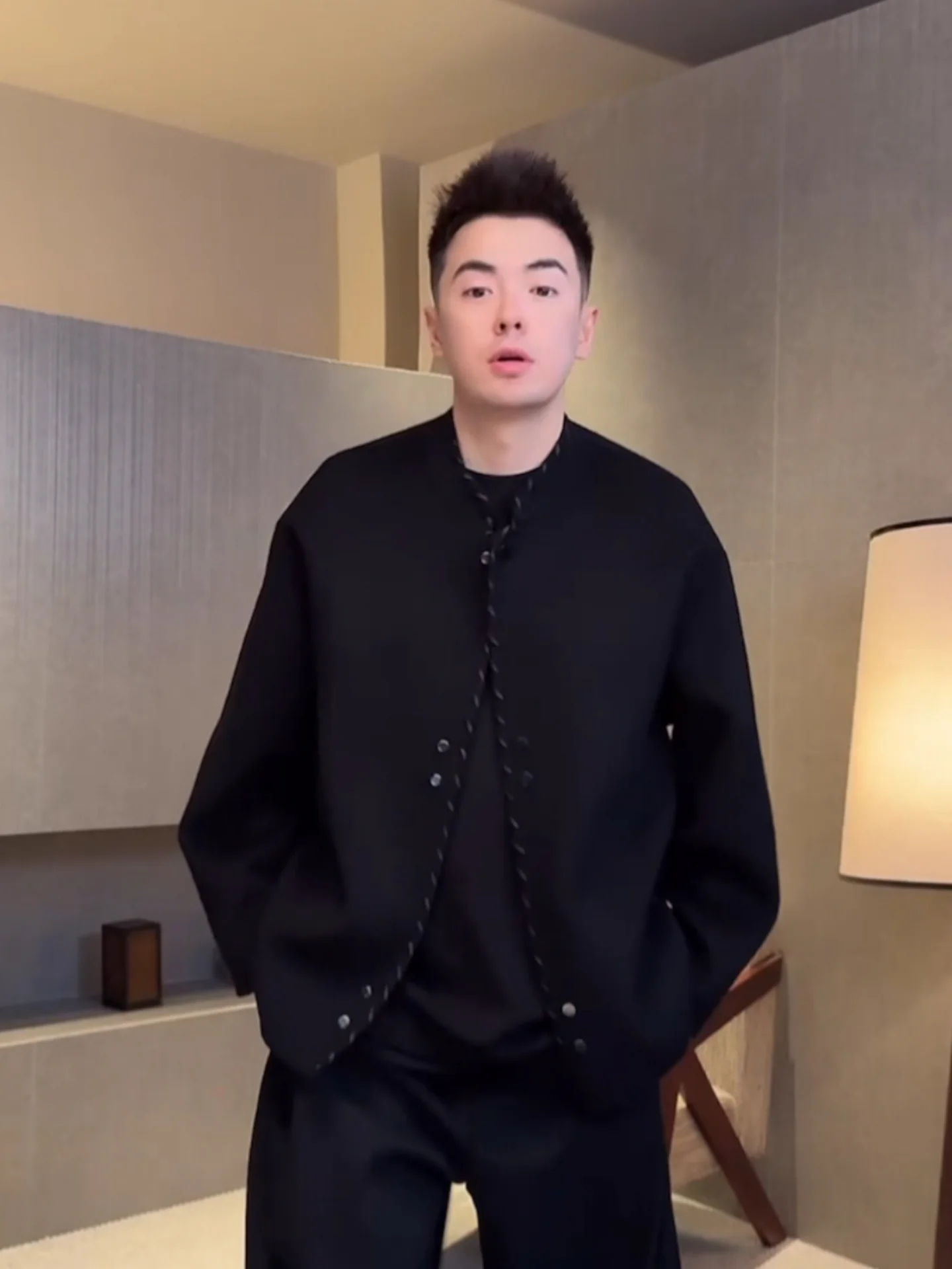 

New Chinese Sle Double-Sided Luxury Jaet Men's Faionable Windproof Warm High Quali Versatile Autumn Winter Coat