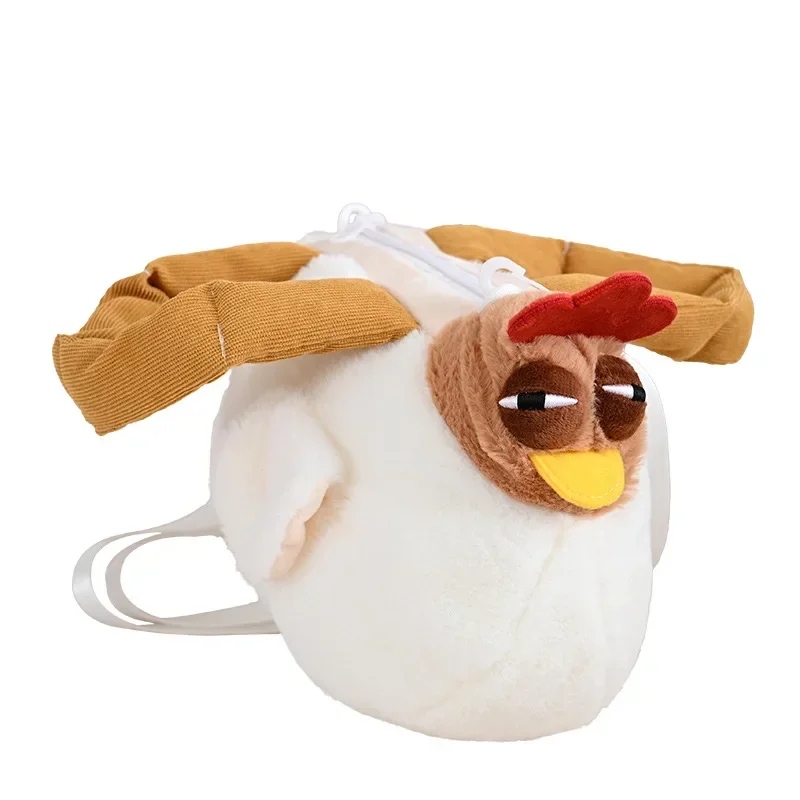 Hot Worker Commuting Handbag Creative Ugly Cartoon Sleepy Chicken Plush Doll Messenger Bag Super Hot Handbag Kawaii