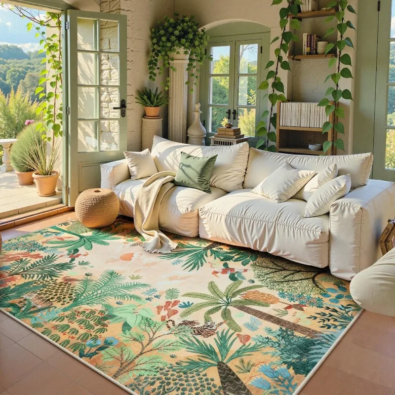 

Коврики с принтом животных джунглей для гостиной, роскошные мягкие нескользящие прикроватные коврики для спальни, домашний декор, большой диван, кофейный напольный коврик Ков