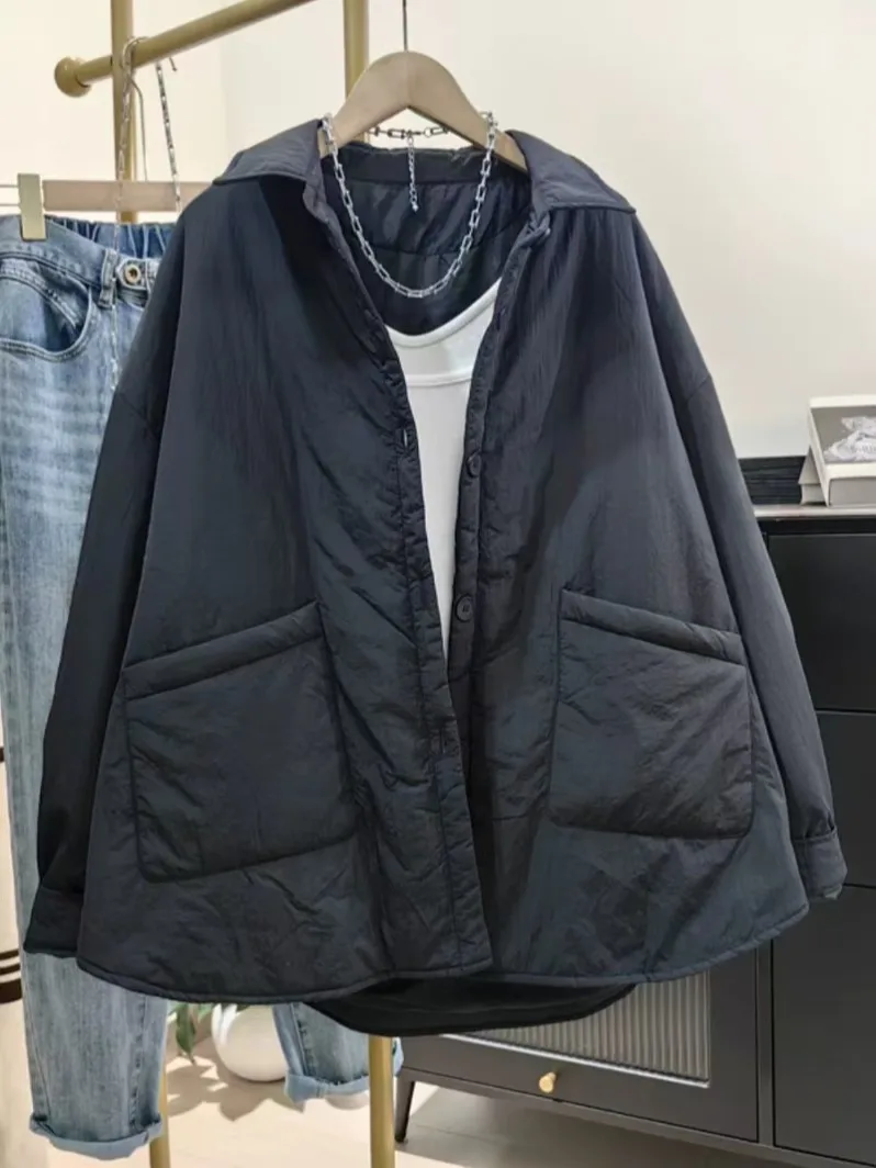 

Повседневное свободное хлопковое джето женское зимнее новое пальто на пуговицах, простое пальто большого размера с внутренней частью из полиэстера