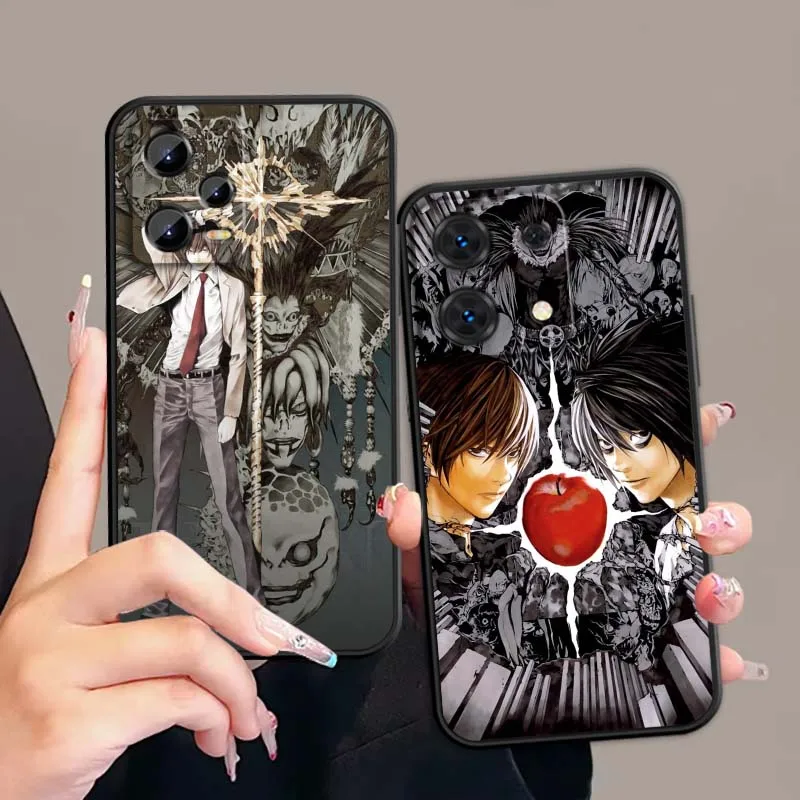 

New Death Note Anime For Xiaomi Redmi Note 14 13 12 12S 11E 11 11S 11T Pro Plus 4G 5G Black Soft TPU Cover