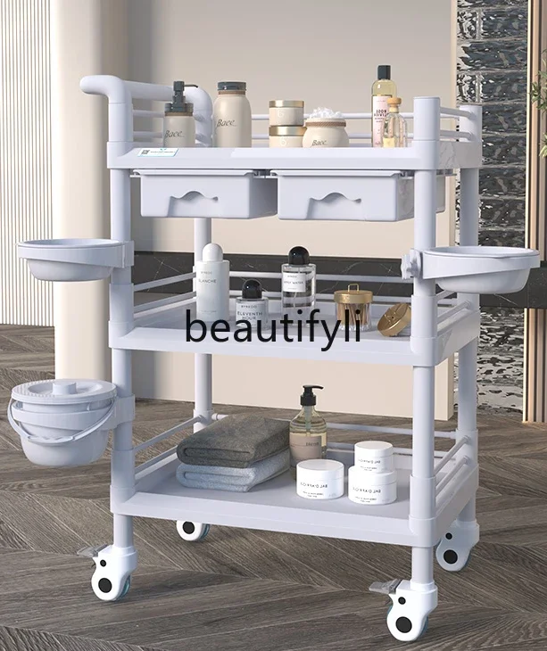 Beauty salon special trolley Instrument storage rack Multifunctional skin care Light luxury trolley