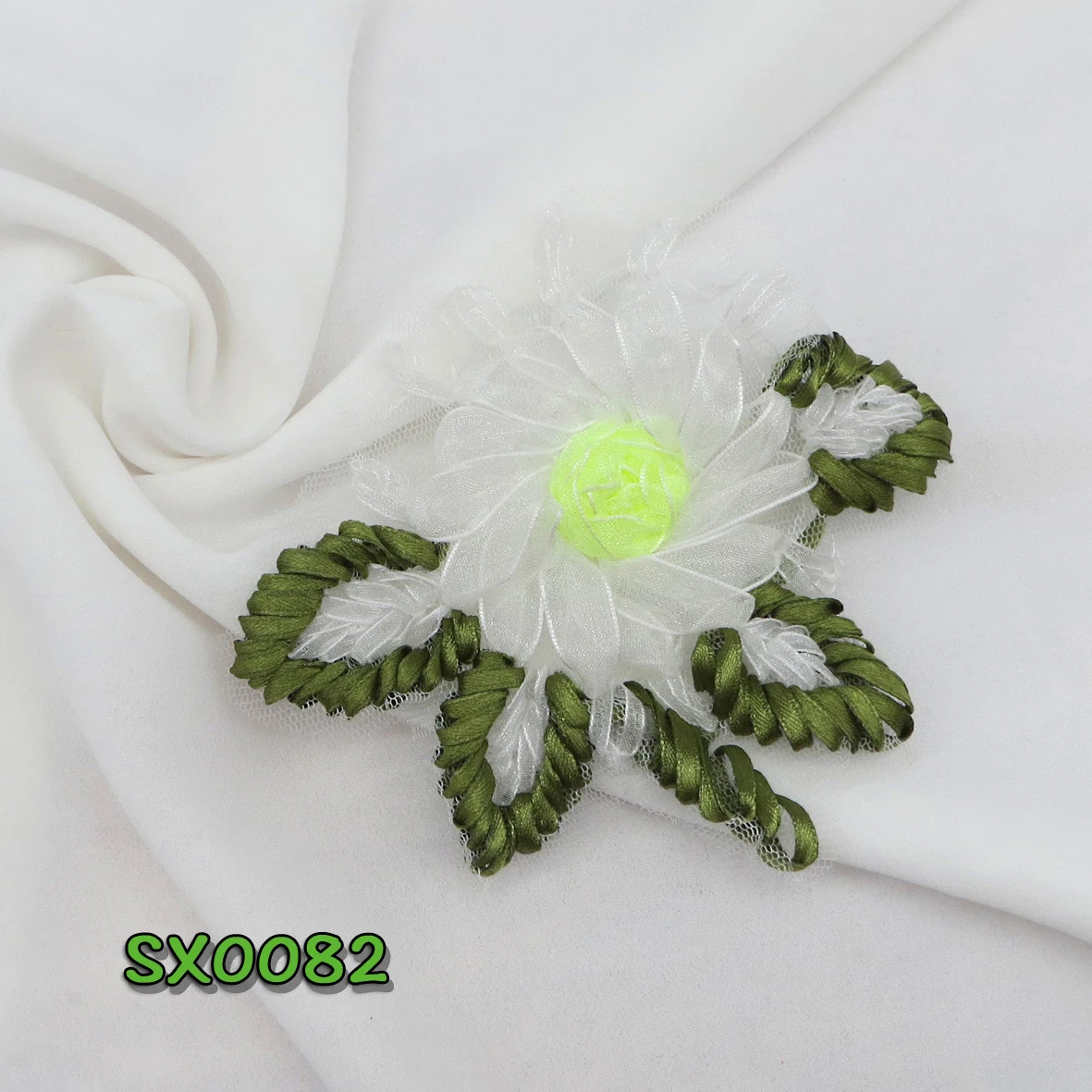 

5pcs Handmade retro ribbon embroidery flower cloth sticker for Clothes DIY Pillow Accessories flower cloth patch