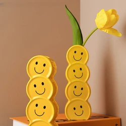 Smiling Face Ceramic Vase Creative Decoration Modern and Simple Home Living Room Flower Arrangement Foyer Atmosphere Decoration