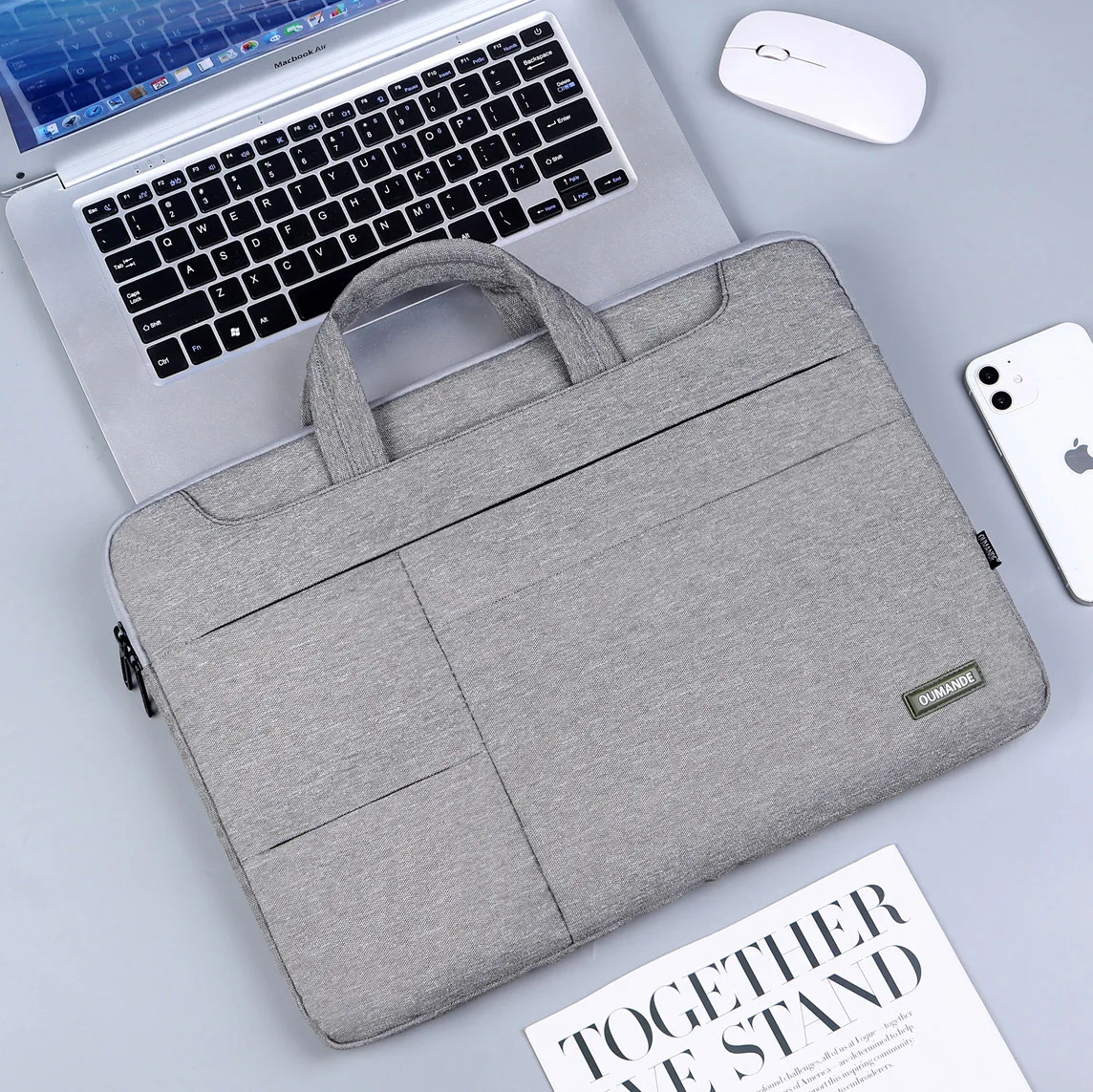 

Shockproof laptop bag 14-inch 15-inch laptop shoulder bag Oxford cloth briefcase can be printed with logo.