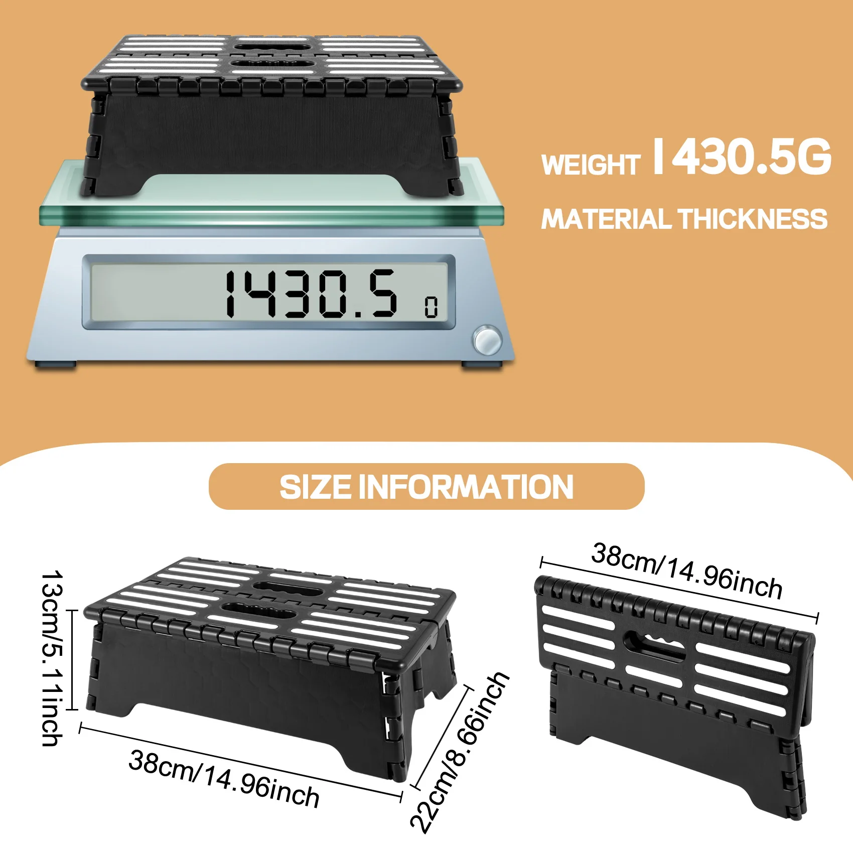 2025 الاتجاه عدم الانزلاق صغير خطوة واحدة المدمجة للطي مقعد مسطح الثقيلة المحمولة خفيفة الوزن كرسي قابل للطي #5
