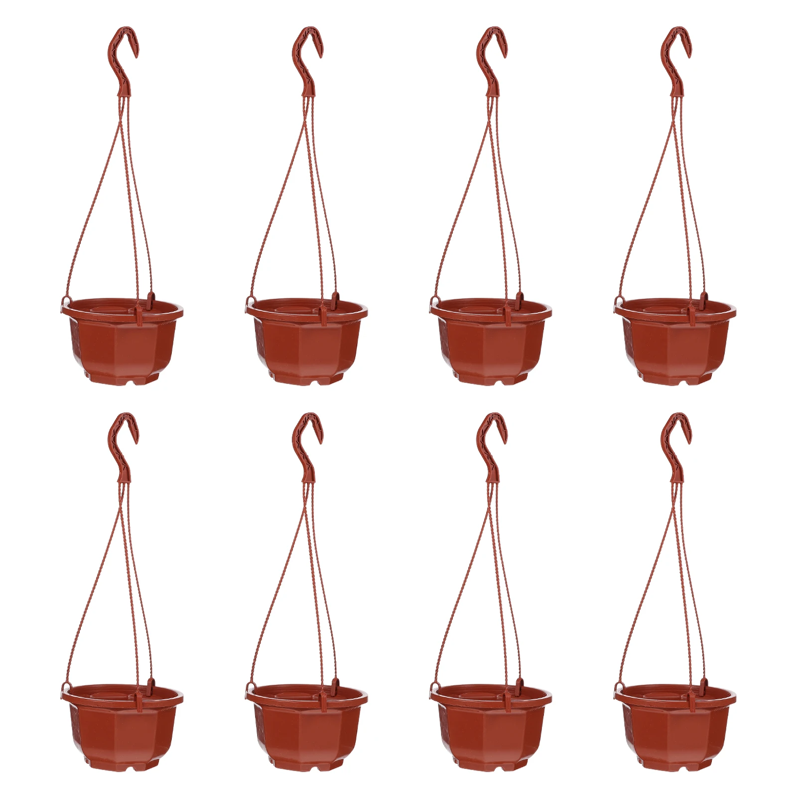 

8 Pcs Plastic Flower Pots Thick Material Garden Planters Outdoor Hanging Pots Balcony Decor Plant Containers Long Lasting Use