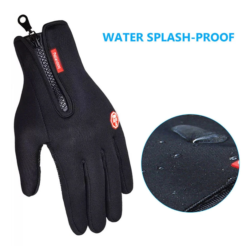 1 Pair Men Women Winter Warm Windproof Waterproof Thermal Touch Screen Gloves Cycling Riding Skiing Motorcycle Mittens