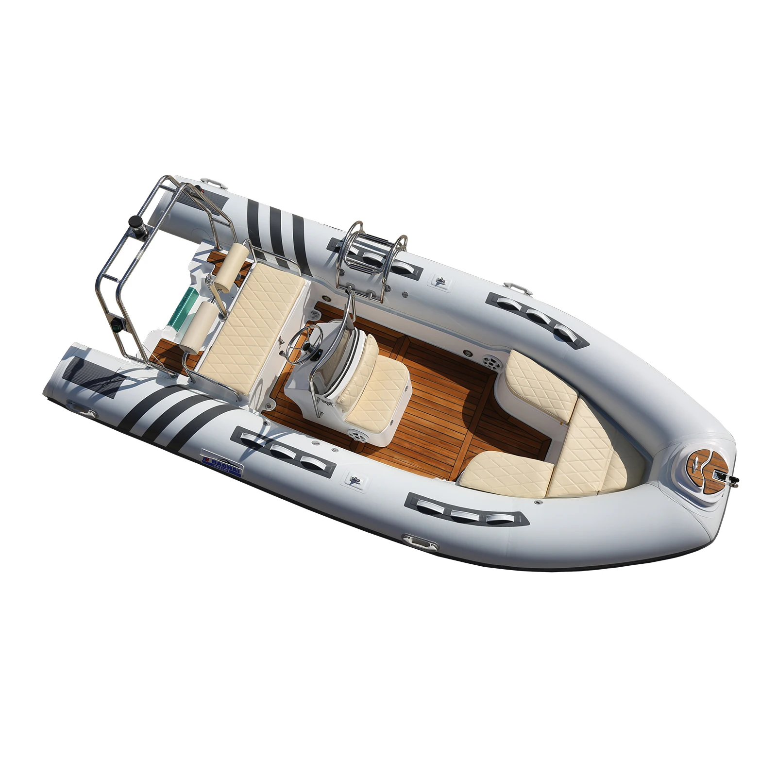 Over 20 Years Factory-Q Inflatable Fiberglass Boat With Outboard Motor For Drifting And Fishing