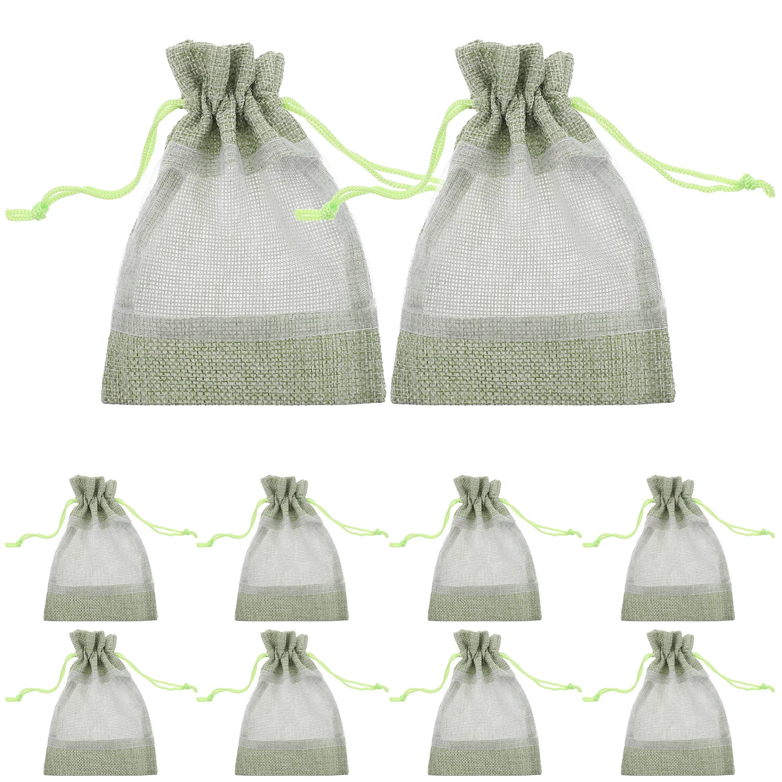 

10 pcs Drawstring Storage Bags Clear Window Mesh Pouch For Jewelry Candy Travel Gift Party Favors Organizer Bag Bulk