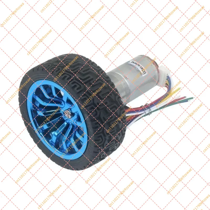 JGA25-370 Geared DC Motor with Encoder & Rubber Wheel, 6V/24V Reversible Gear Motor for Self-Balancing & Tracking Robots