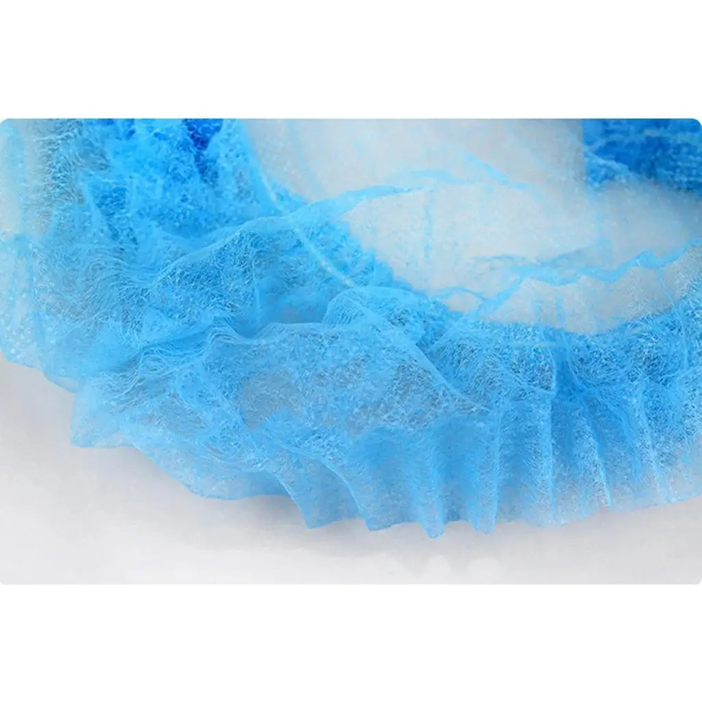 Disposable Hair Cap Non Woven Elastic Lightweight Breathable Shower Hat for Kitchen SPA Industrial Use