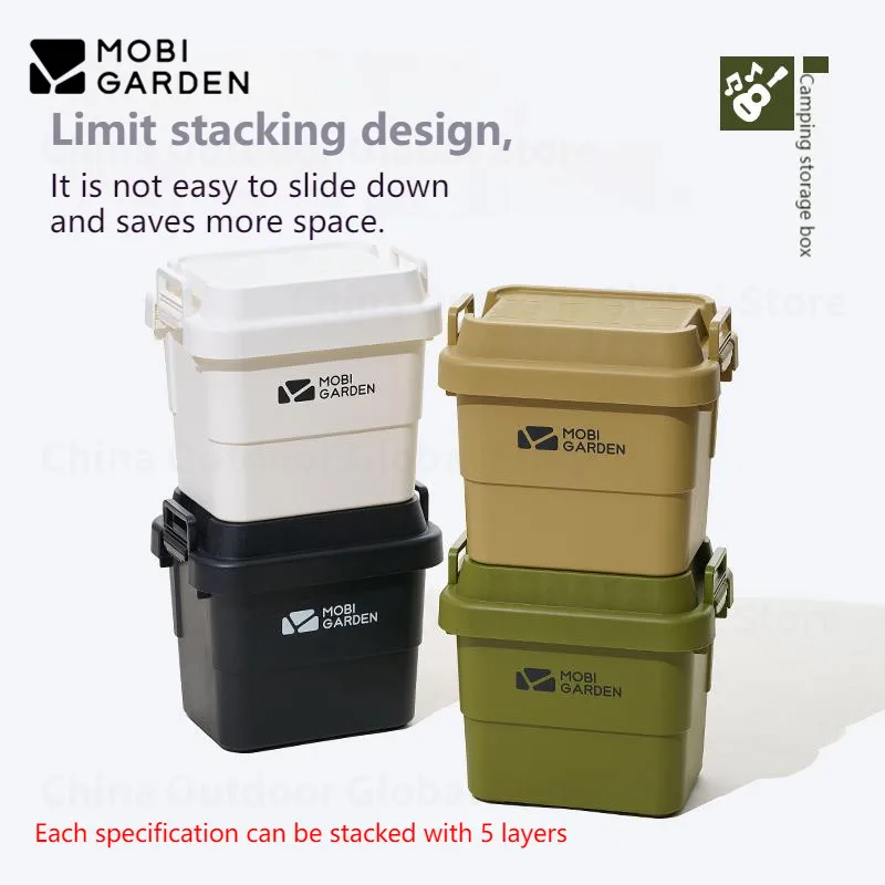 MOBI GARDEN 22L/50L/50L PRO Storage Box Large Capacity Camping Portable Storage Bags Food Grade PP Material Box Table Stackable