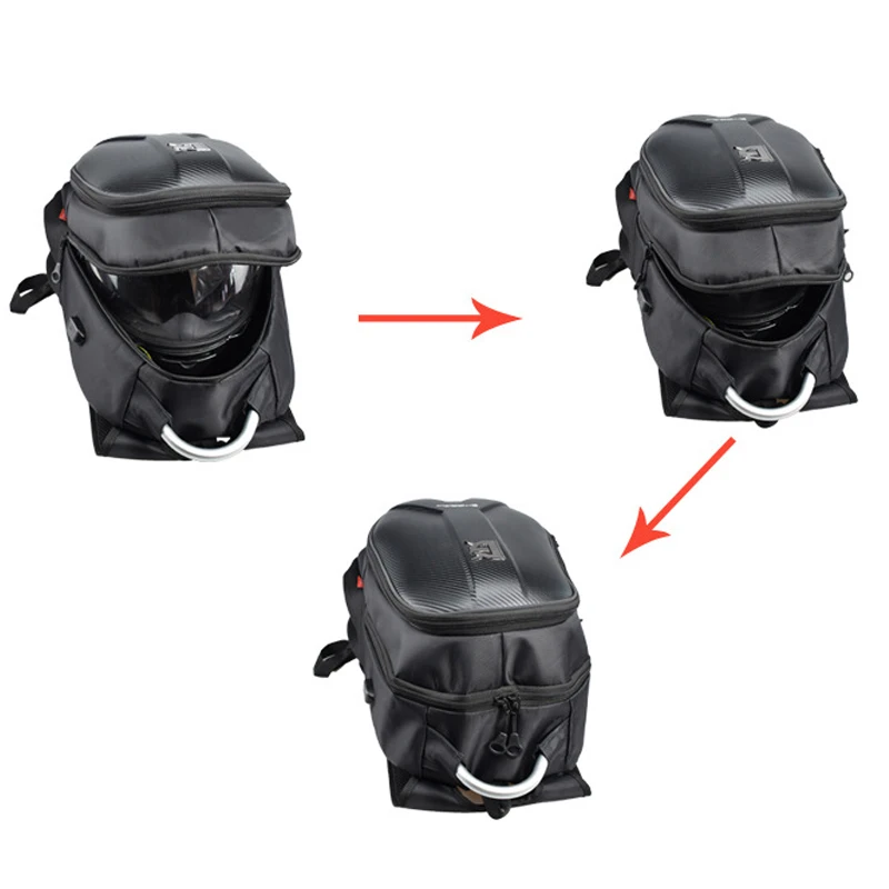 Men's Motorcycle Riding Backpack Helmet Hard Shell Backpack Motorcycle Travel Computer Bag Carbon Fiber Texture GR-BB02