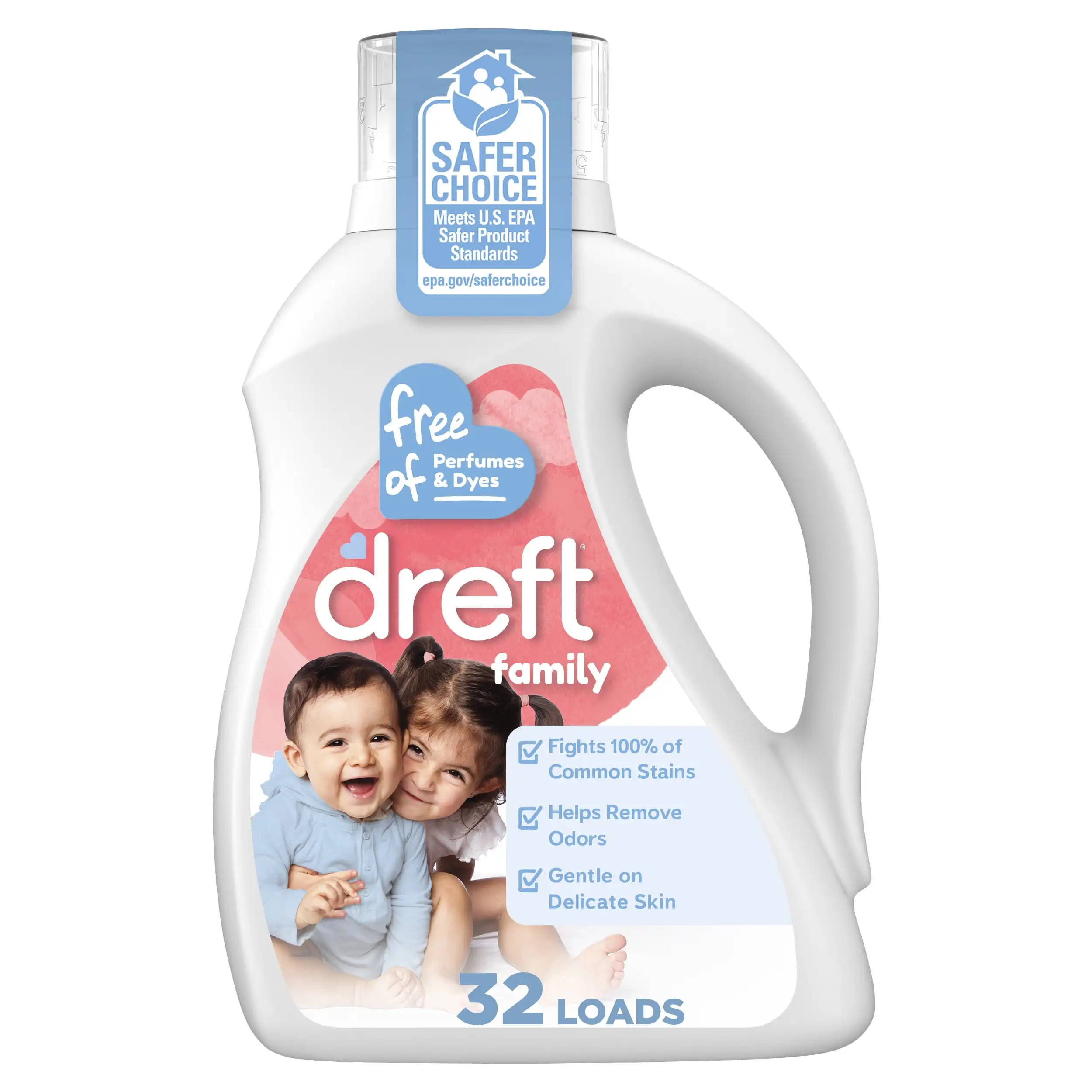 

ICUTE-Dreft Liquid Laundry Detergent for Family, Unscented Laundry Detergent, 42 fl oz, 32 Loads