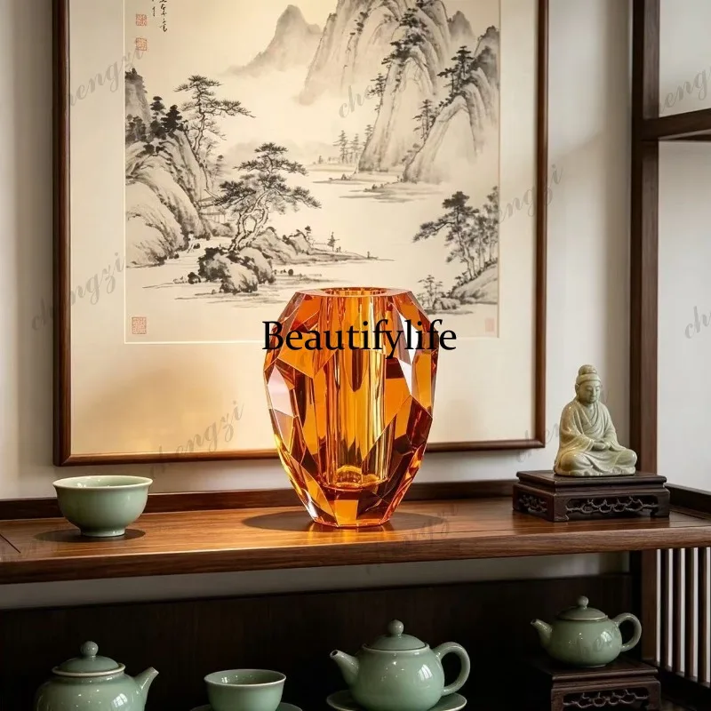 A95 Crystal Vase Artist Home Decorative Flowerpot Ornament