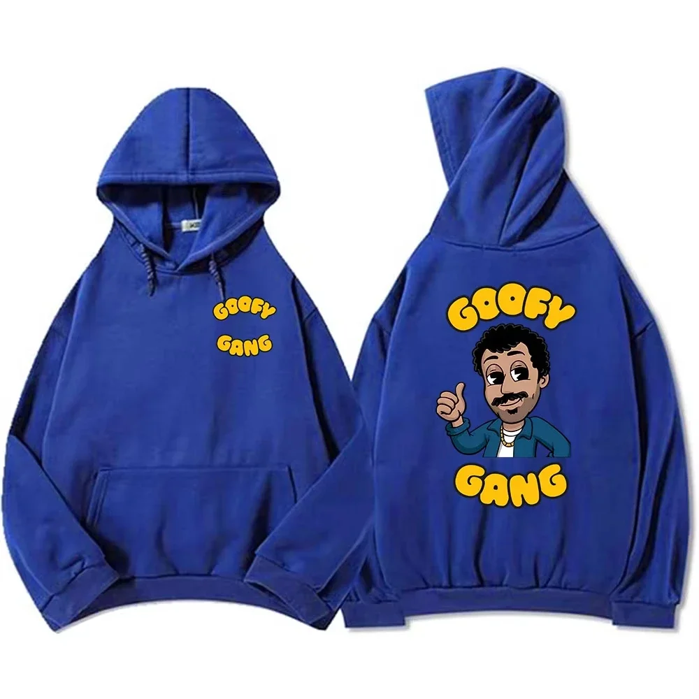 Goofy Gang هوديي مورغان جاي الكرتون الجرافيك بلوزات مقنعين طويلة الأكمام الذكور البلوفرات جيب الصوف عادية الرجال هوديس القمم