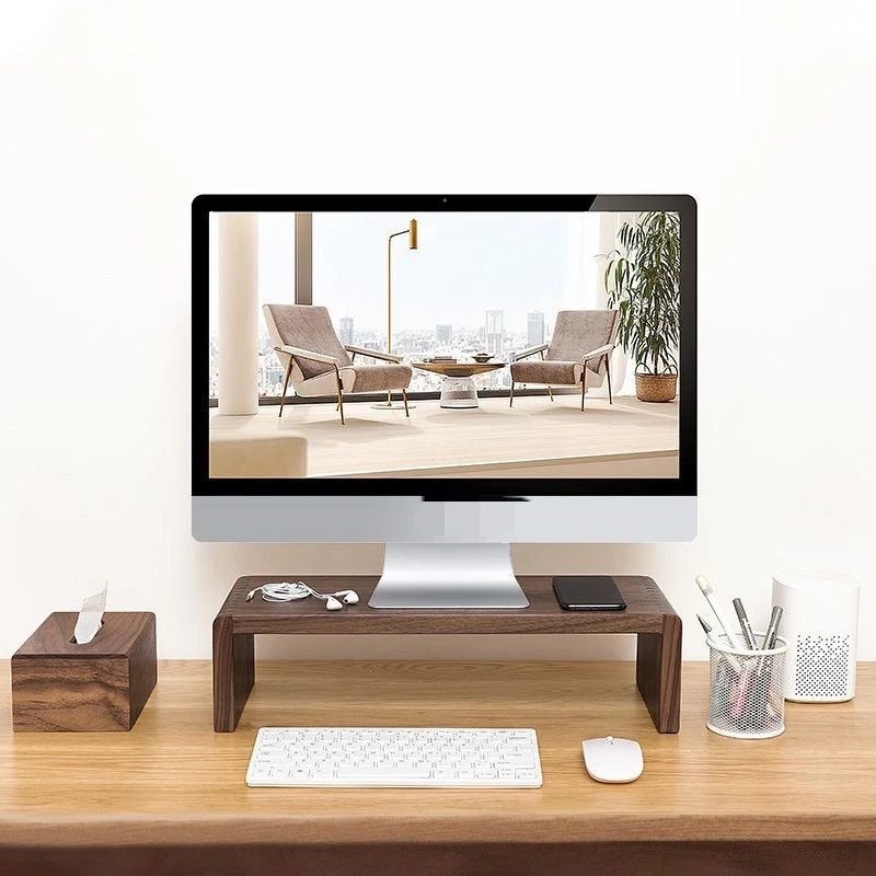 Computer monitor riser, desktop solid wood shelf, cervical spine support, TV base bracket, office creative height pad