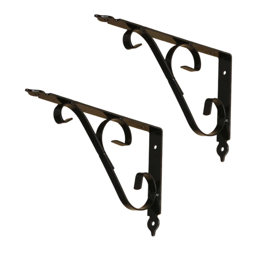 Heavy Duty Wall Floating Shelf Brackets 2pcs Iron Supports for Secure and Stable Mounting of Shelves in Multiple Rooms
