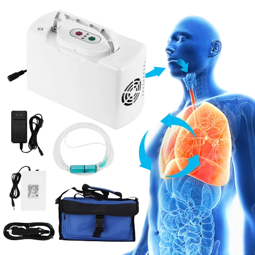 2 Batteries Portable Oxygen Concentrator Car Oxygen Machine Oxygen Generator Removable Oxygen Bar 24hours Continuous available