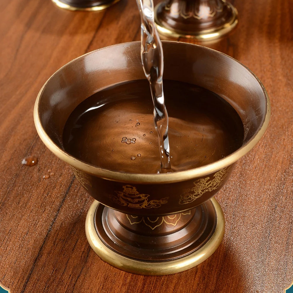 

Copper Offering Cup Lightweight Compact Polished Interior Water Bowl for Temple Altar Meditation Yoga Offering Bowl