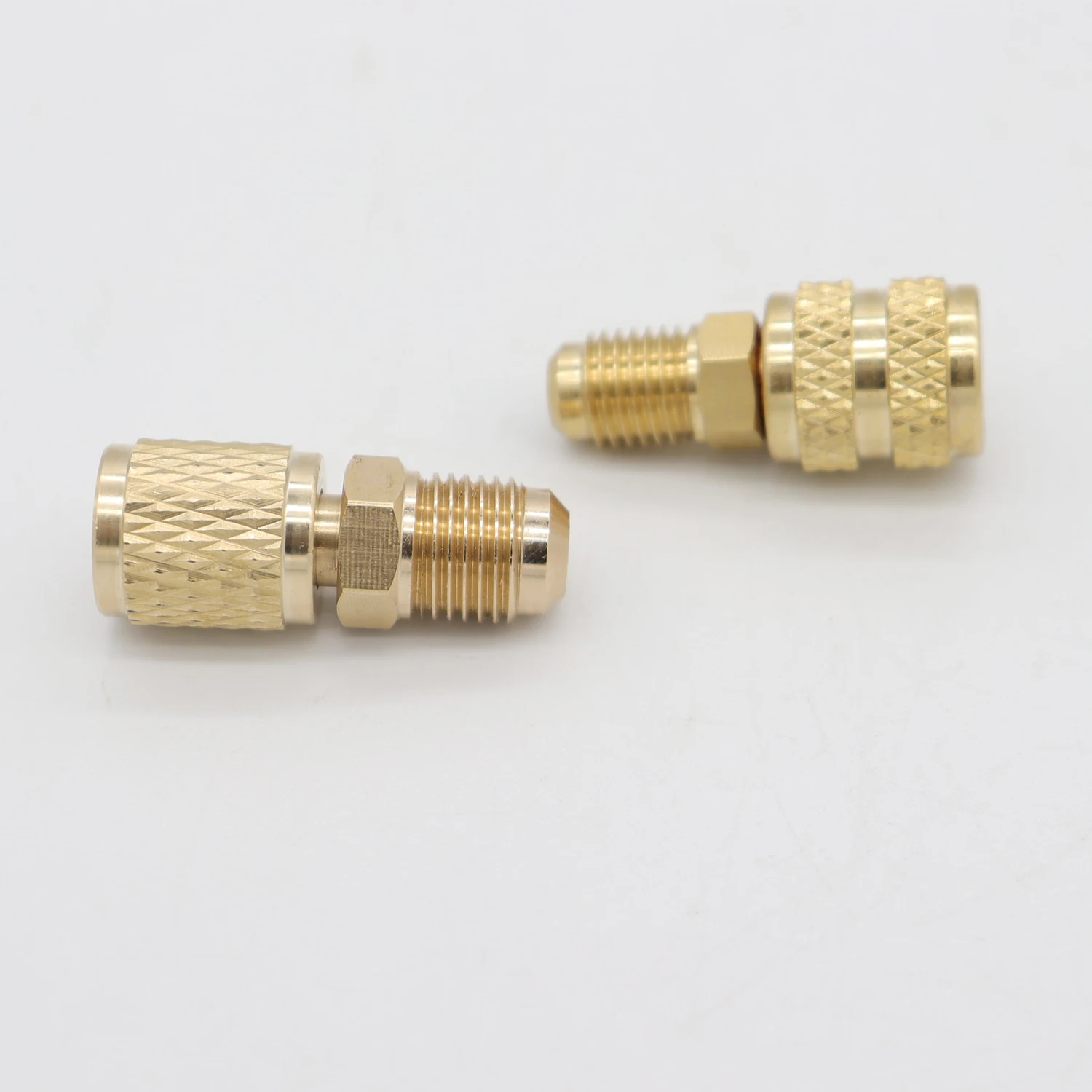 Juego de adaptador de piezas R410a, conector rápido 5/16 SAE F a 1/4 SAE M Flare 5 16 SAE M a 1/4 hembra macho, adecuado para R410 R32 R22, 2 uds.