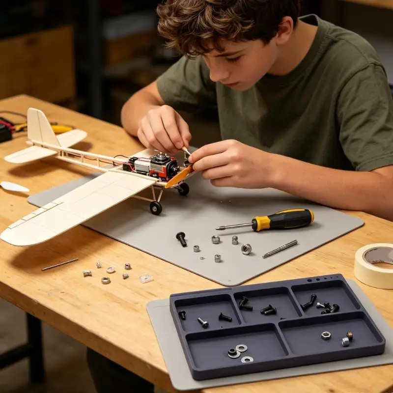 A2BE Screw Sorting Tray for Remote Car Model Repair and Small Parts Benches Organization