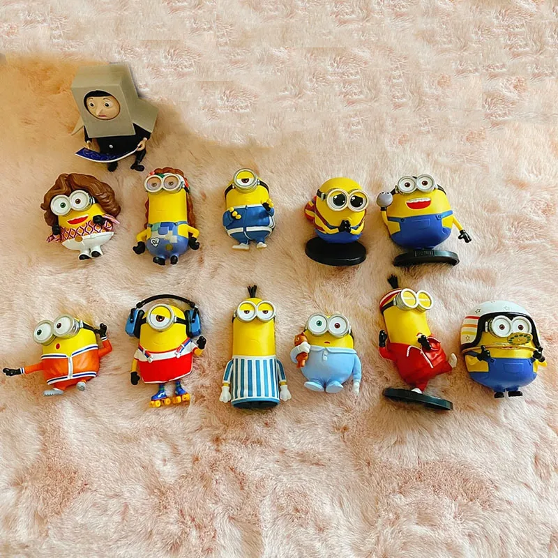 POP MART The Rise of Gru Series Minionses Action Figures Dave Stuart Tim Mark Bob Kevin Minionses Anime Figures Dolls Kids Gifts