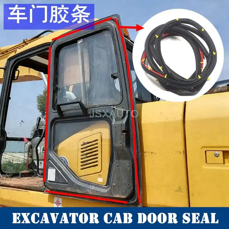 For KOMATSU PC130 200 240 350-8 Excavator Cab New Door Sealing Rubber Sealing Soundproof Leather High Quality parts 1M