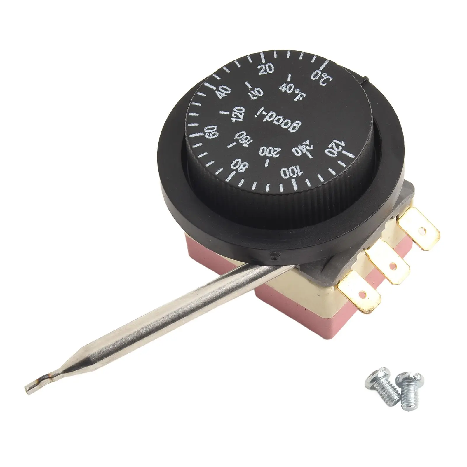 Adjustable Electric Fan Thermostat Switch Radiator Temperature Control Probe 0℃～120℃ 250V 1000mm Capillary Length