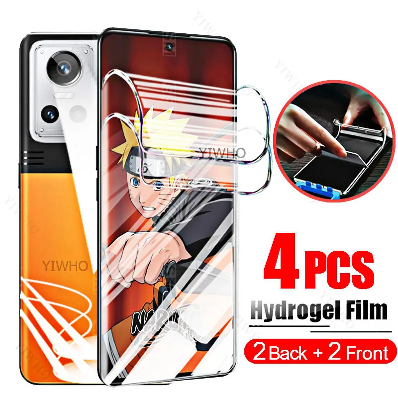 4Pcs Full Front Back Hydrogel Film for Realme RMX3561 GT Neo 3 Screen Protector GTNeo3 Neo3 6.7inch Safety Fingerprint Not Glass