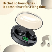 GREATWALL 2024 New Wireless Earbuds Mini Bluetooth Earphone Digital Display TWS Earbuds Wireless chip5.3 Type-C (Black)