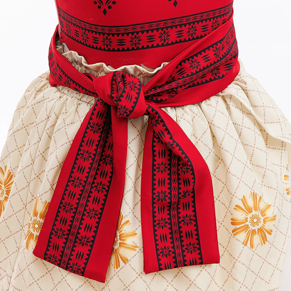 Mädchen Moana Prinzessin Kleid Kostüm-Sets Westenoberteile mit Röcken für Kinder Halloween Geburtstag Party Auftritt Karneval Outfits – Detail 6