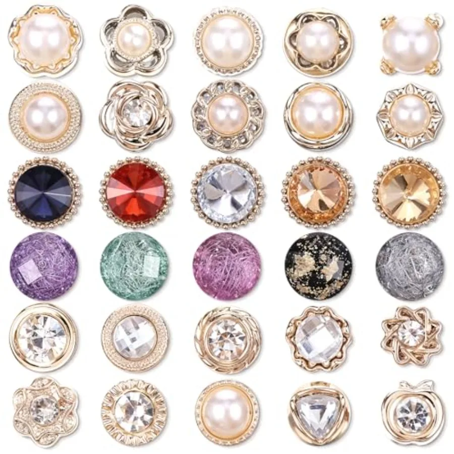 30 Pcs No Sew Invisible Buttons Pearl Brooch Button Women Reusable Pearl Cover Up Pin Removable Replacement Safety Button Dress