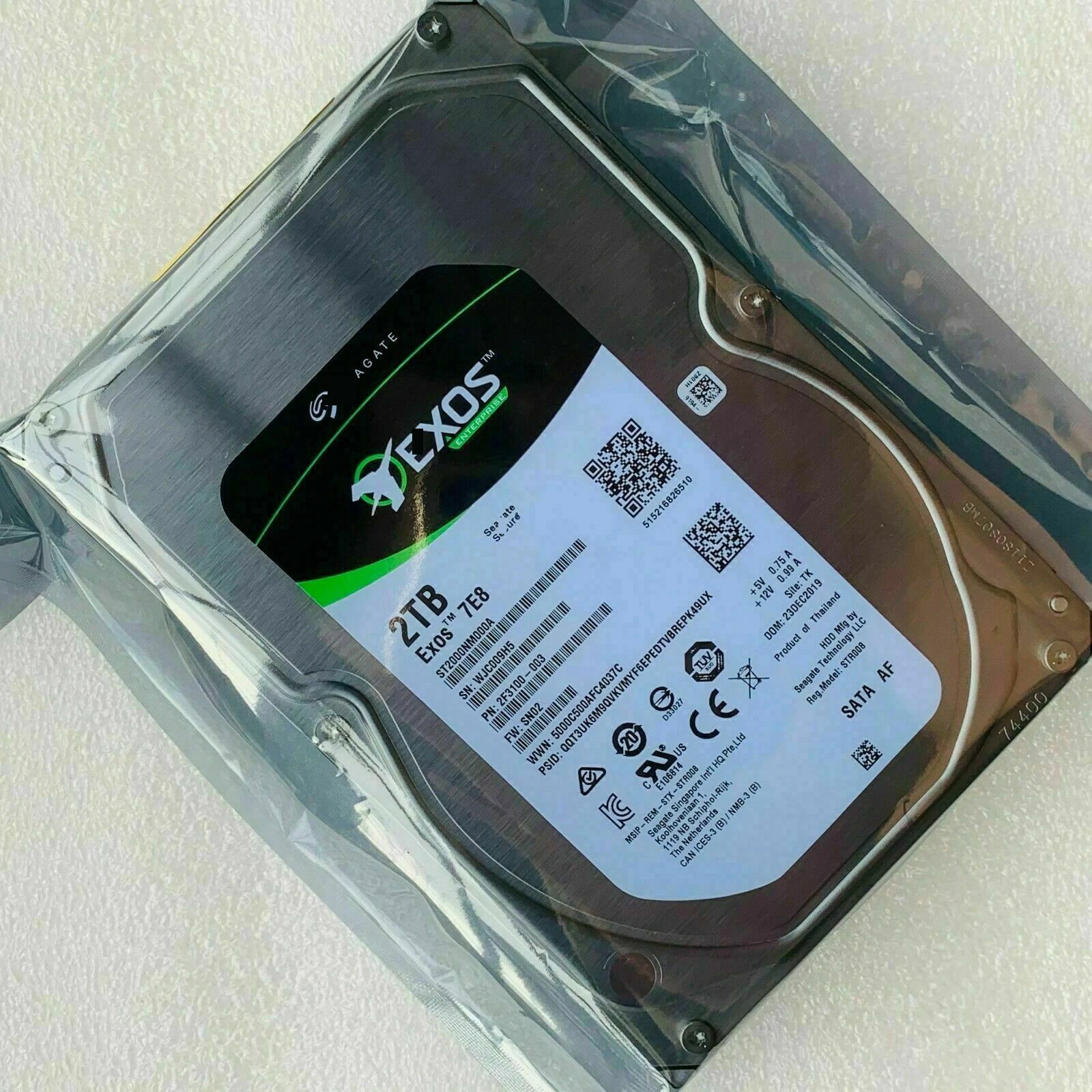 NEW Exos 2TB 7E8 Enterprise 3.5" SATA 256MB 6Gb/s Hard Drive ST2000NM000A