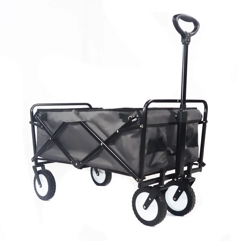 

New Solid Collapsible Wagon Carts Outdoor Park Folding Beach Trolley With Big Wheels