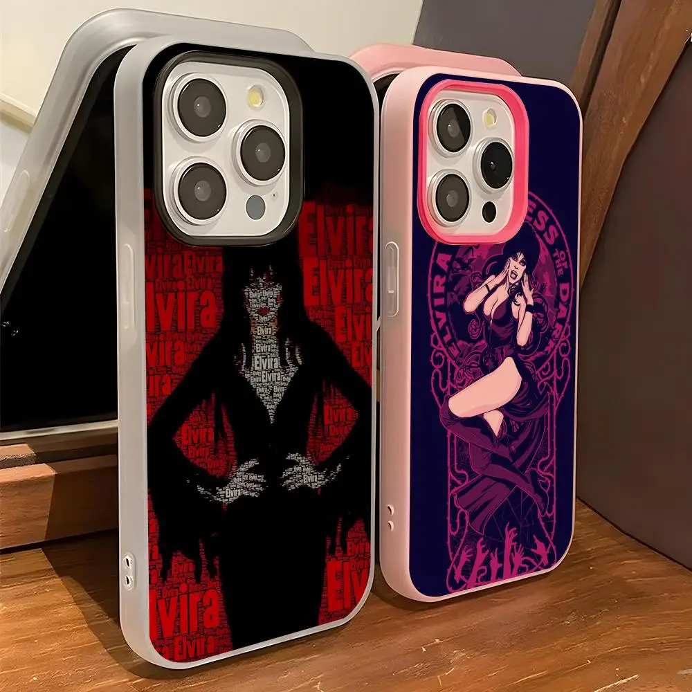 

Character E-Elvira Phone Case IPhone 17 Air 16 15 14 Plus 13 Pro Max 2 Soft Frosted Candy Transparent Jelly 2-in-1