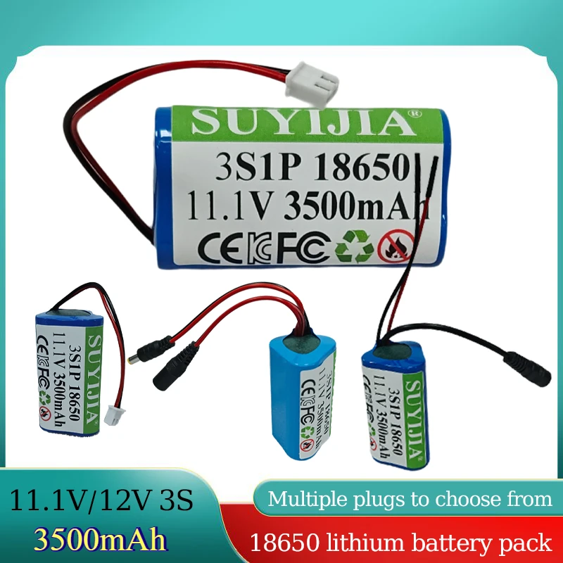 

18650 Lithium Battery 12V 3500mAh Large Capacity 11.1V Rechargeable Battery Pack Suitable for Outdoor Speakers Cervical Massager