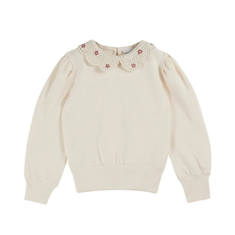 سترات الأطفال 2025 F/W EM للفتيات على الطراز الرعوي هوت كوتور قميص مطرز بالزهور بنطلون بناتي بدلة بحمالات #6